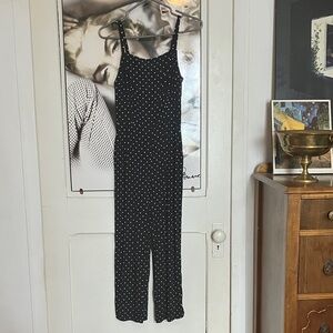 Old Navy Black Polka Dot Ankle-Length Romper – XS Wide-Leg, Elegant Fit